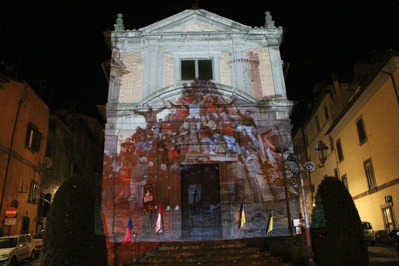 Video mapping del sacro fuoco sulla chiesa di Sant'Antonio